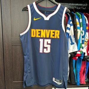 Nike Blue and Yellow Denver Nuggets Nikola Jokic Jersey Mens Large